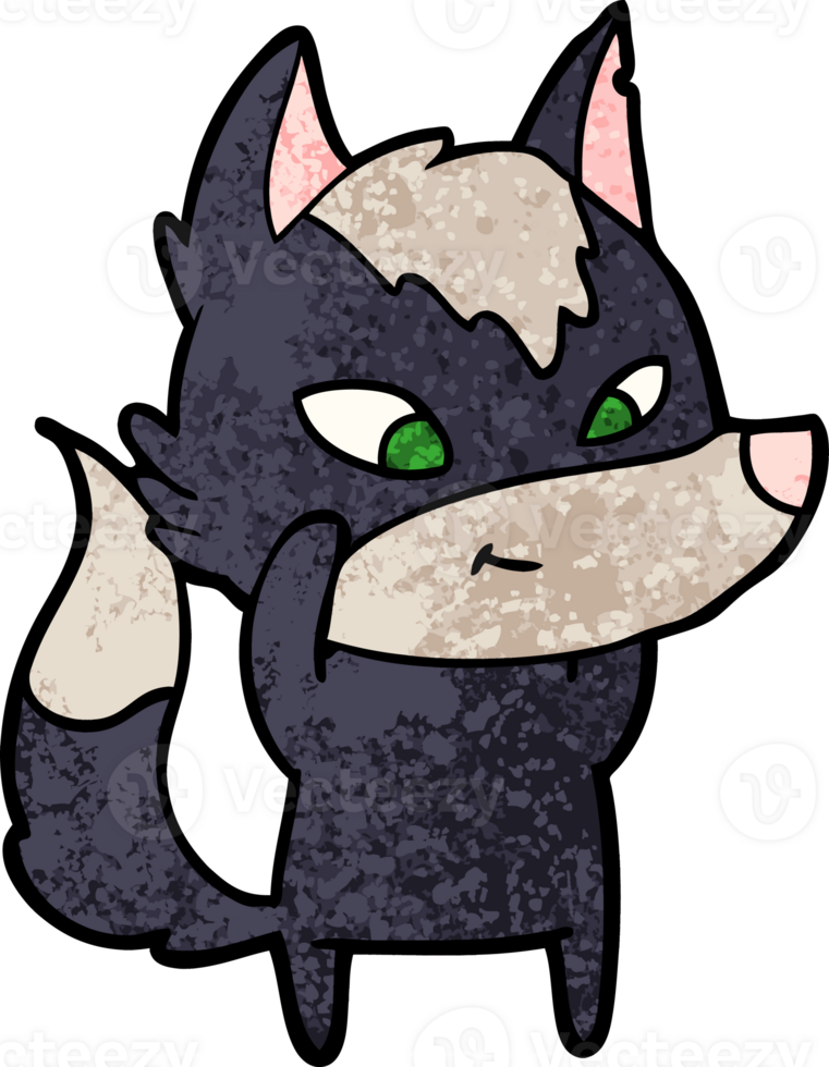 friendly cartoon wolf png