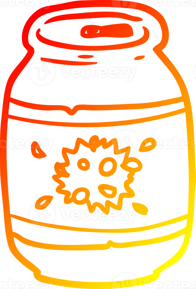 warm gradient line drawing of a can of soda png