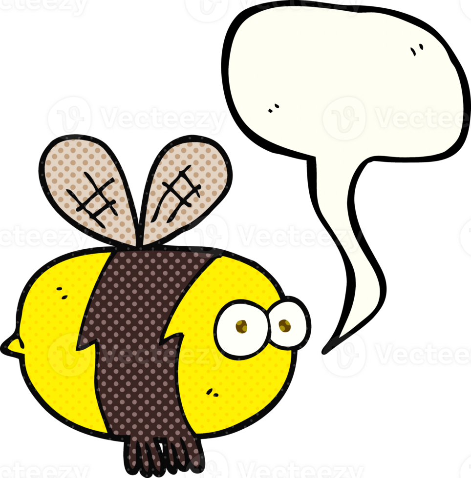 hand drawn comic book speech bubble cartoon bee png