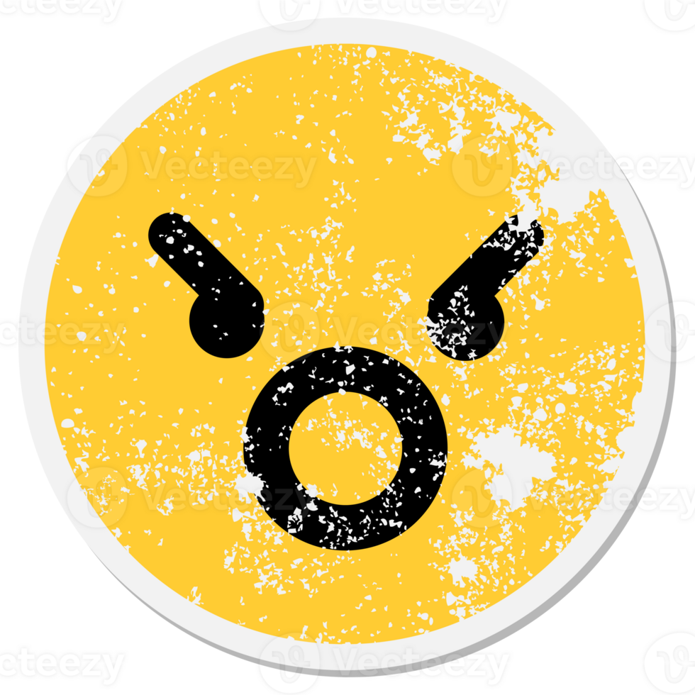 simple angry face circle png