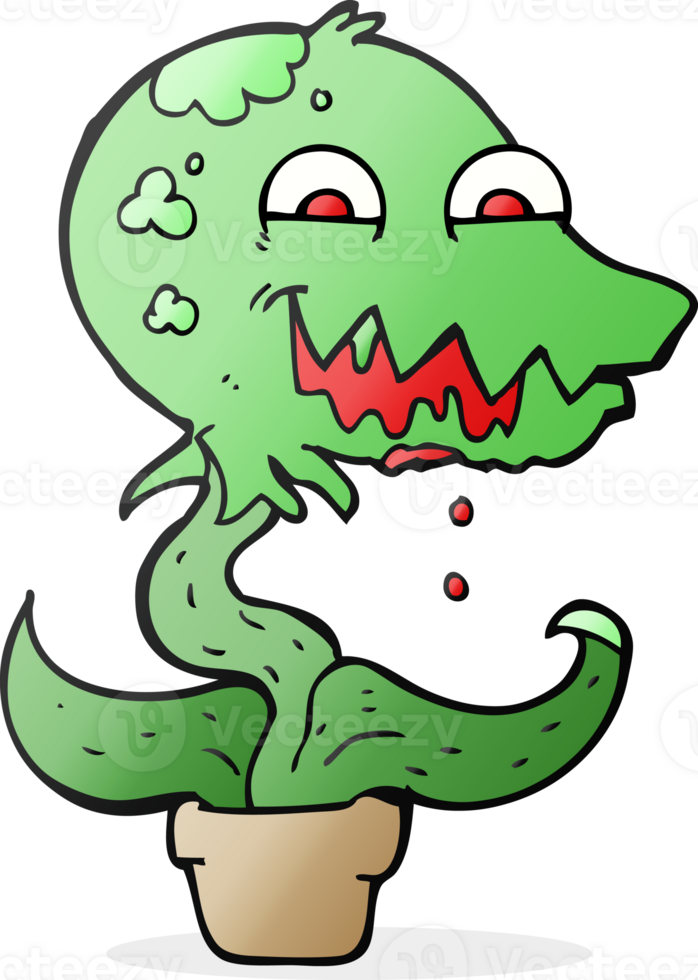 hand drawn cartoon monster plant png