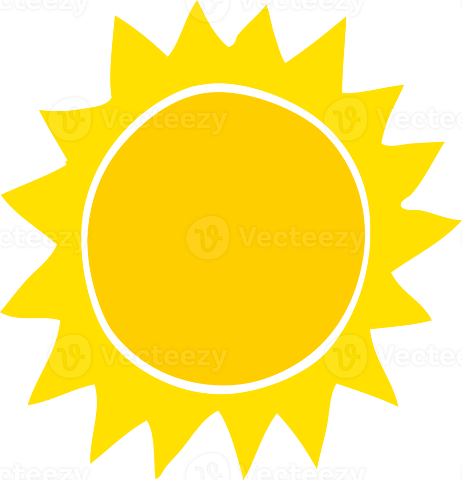 flat color style cartoon sun png