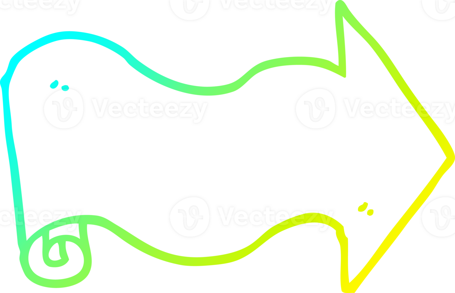 cold gradient line drawing of a cartoon arrow png