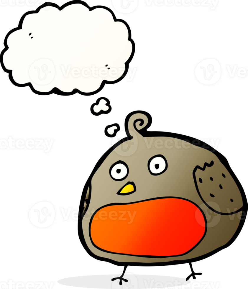 cartoon robin with thought bubble png