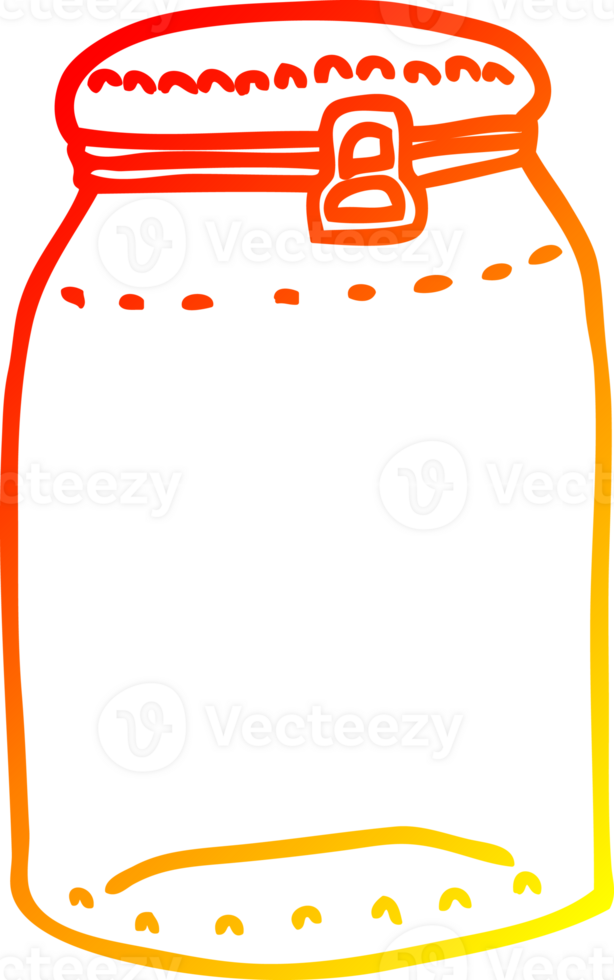 warm gradient line drawing of a cartoon glass jar png