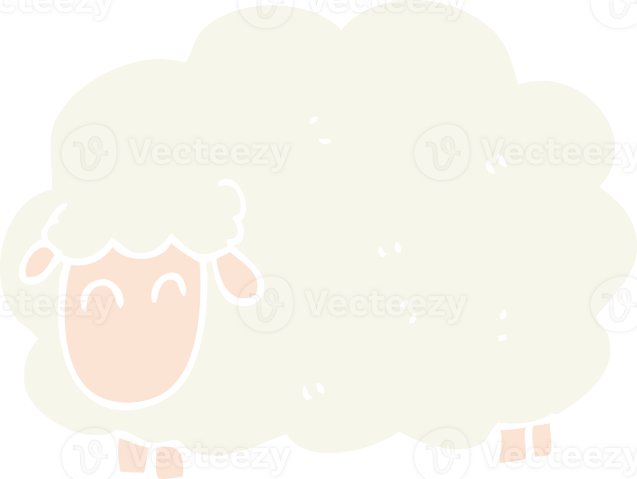 flat color illustration of sheep png