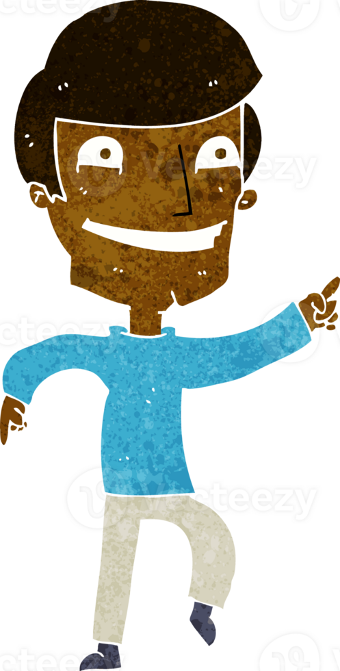 cartoon happy man pointing png