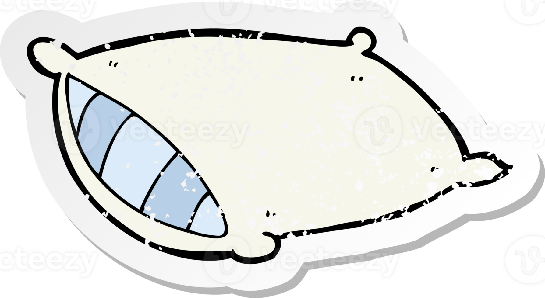 retro distressed sticker of a cartoon pillow png