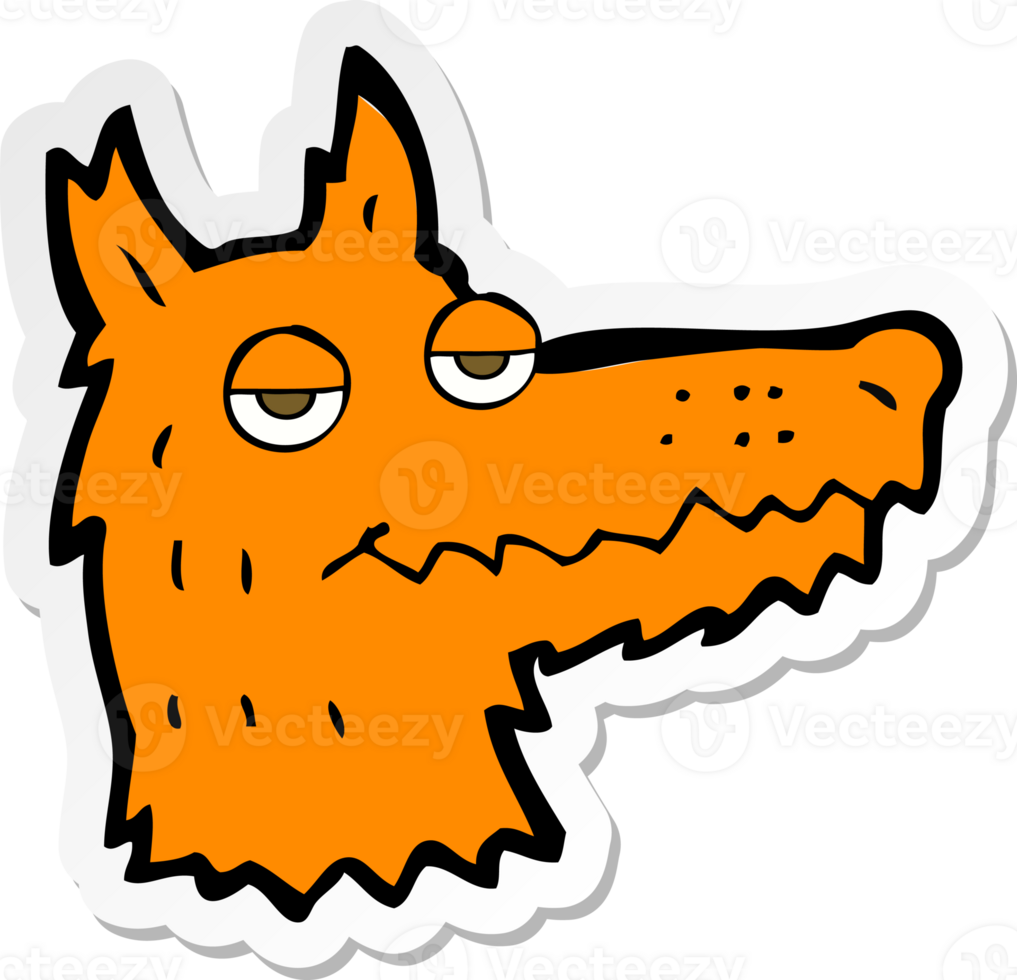 sticker of a cartoon fox head png
