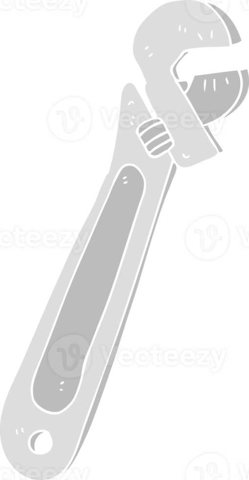 flat color illustration of adjustable spanner png