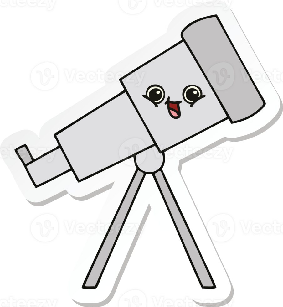 sticker of a cute cartoon telescope png
