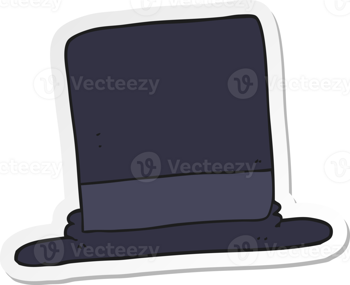 sticker of a cartoon top hat png