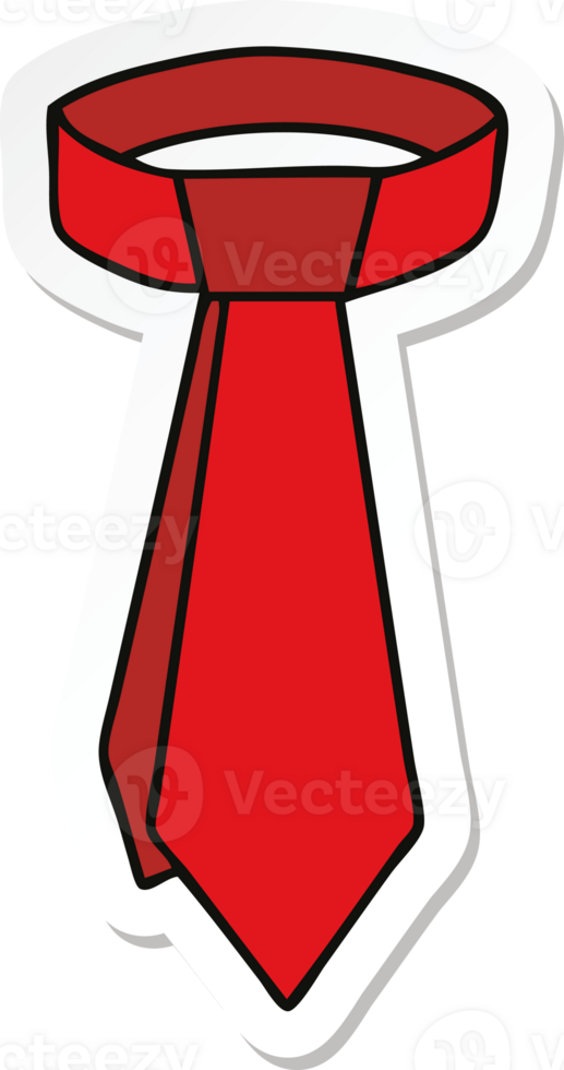 sticker of a quirky hand drawn cartoon neck tie png