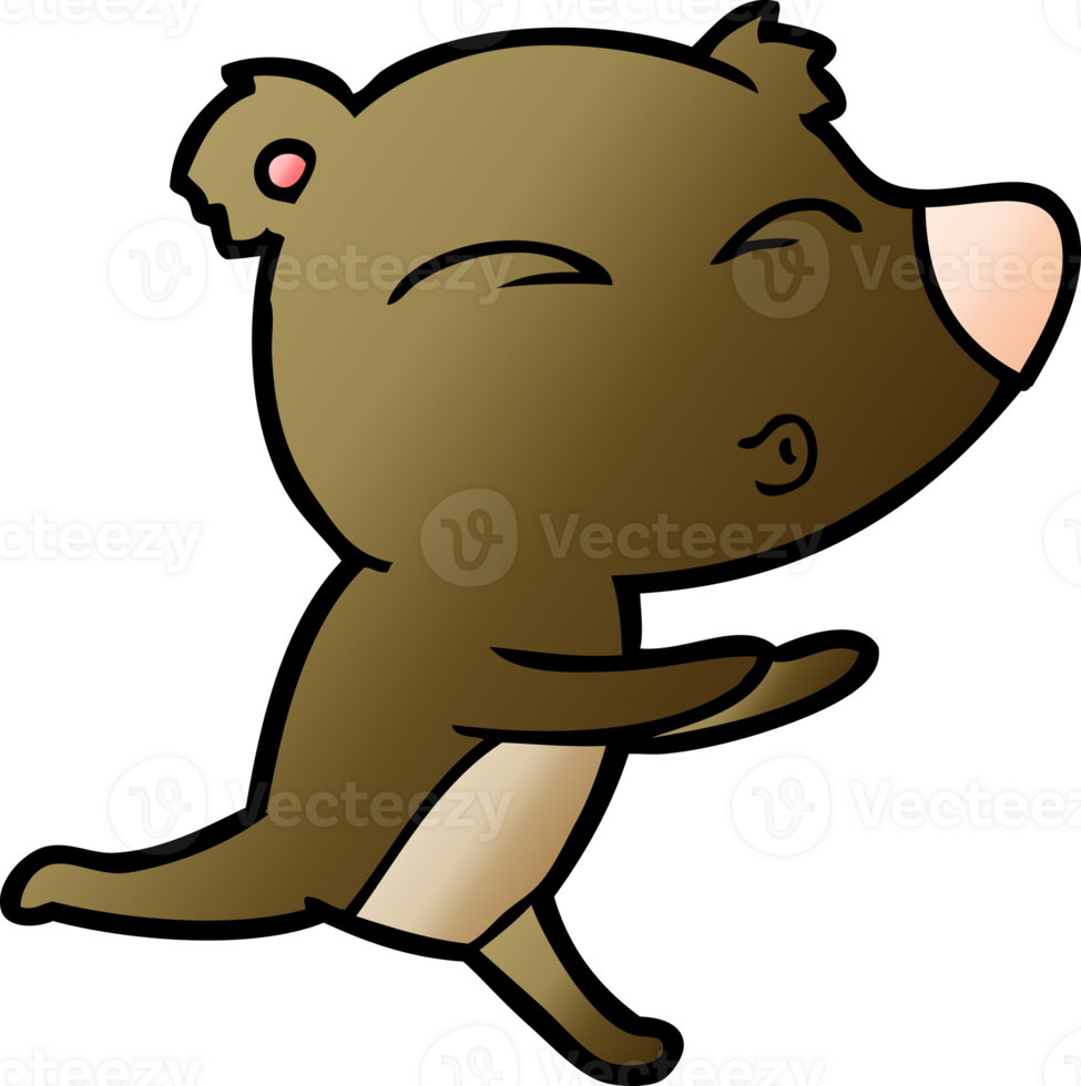 cartoon running bear png