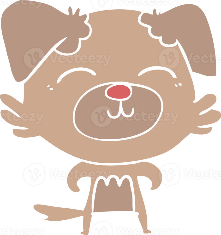 flat color style cartoon dog png