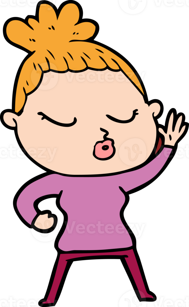 cartoon calm woman png