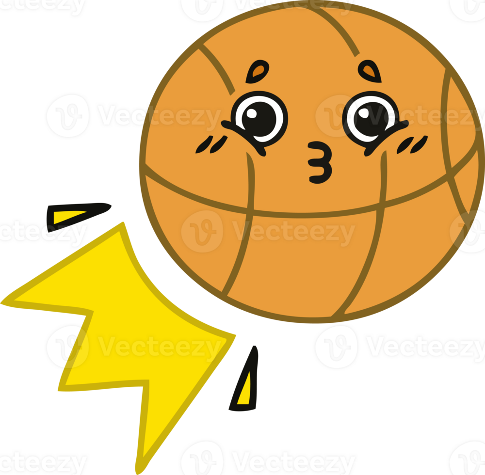cute cartoon of a basketball png