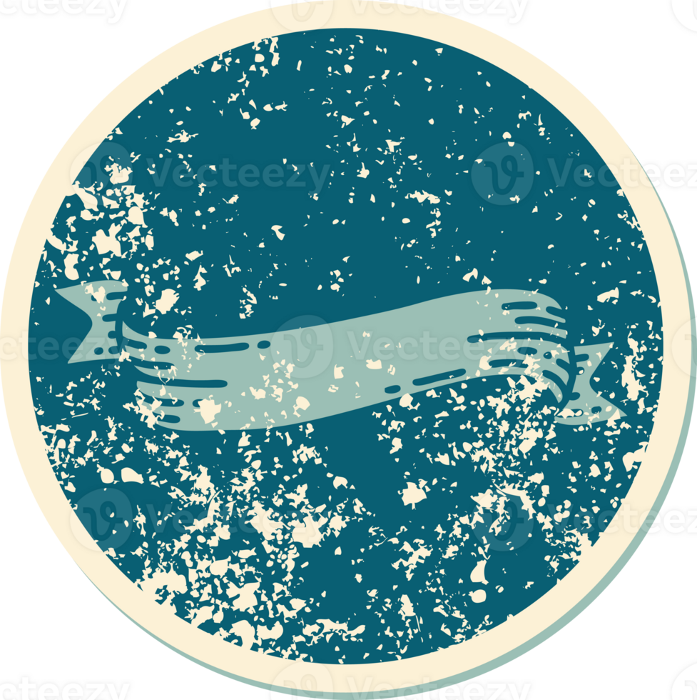 iconic distressed sticker tattoo style image of a banner png