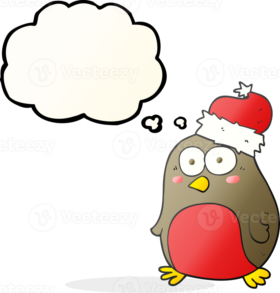 hand drawn thought bubble cartoon robin png