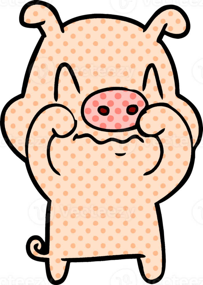 nervous cartoon pig png