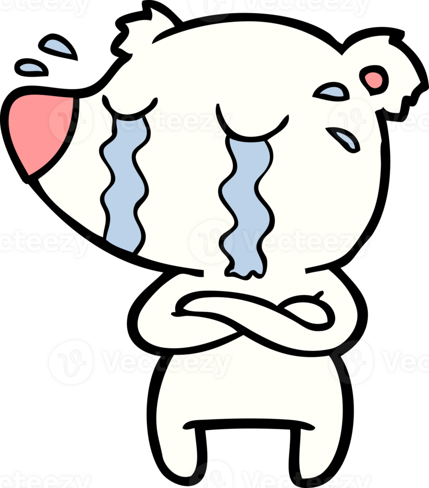 sad little polar bear cartoon png