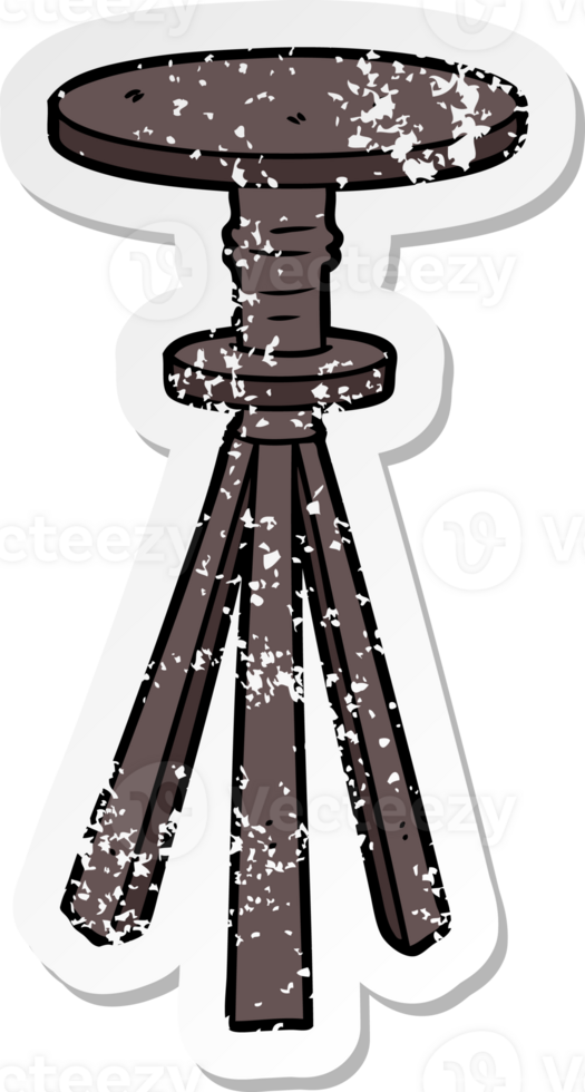 distressed sticker of a cartoon stool png
