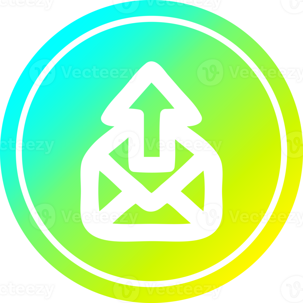 send email circular icon with cool gradient finish png