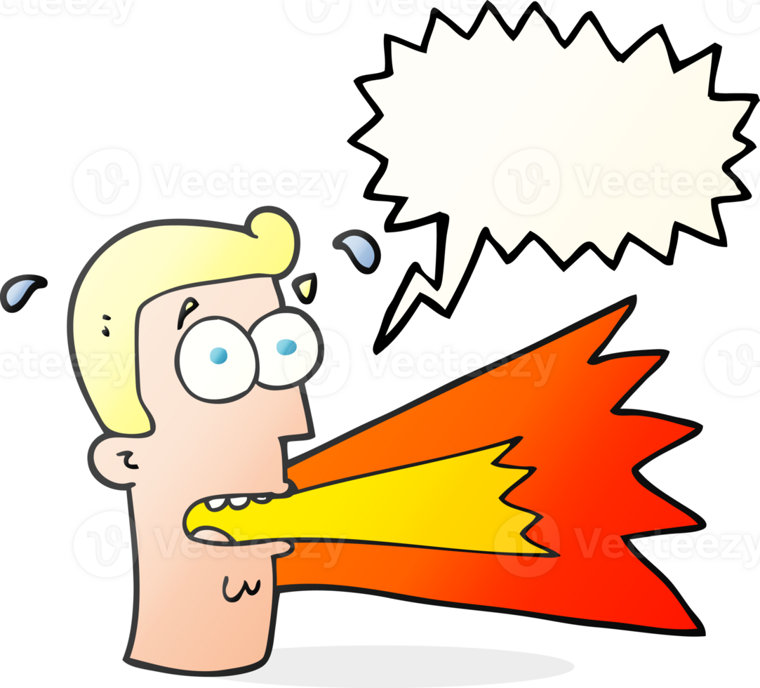 hand drawn speech bubble cartoon shouting man png
