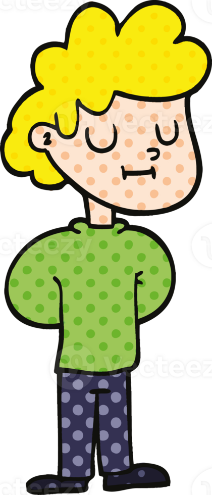 comic book style cartoon happy boy png