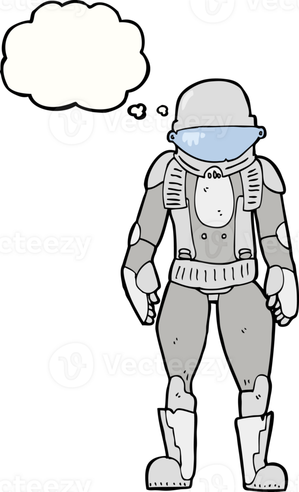 cartoon astronaut with thought bubble png