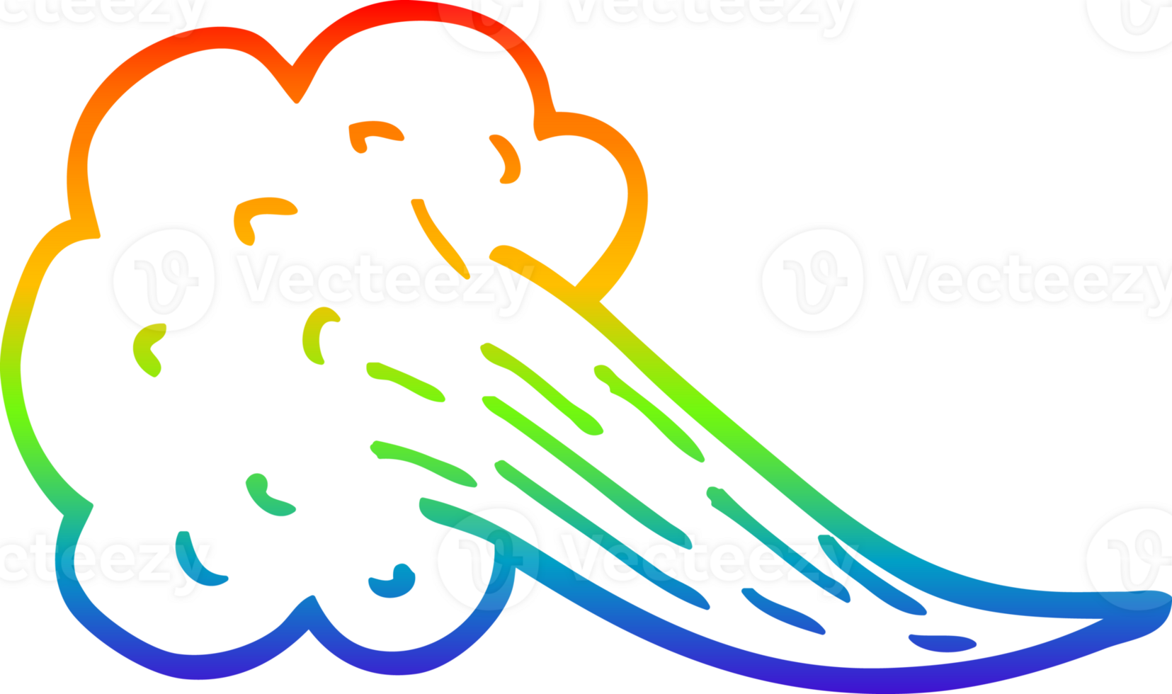 rainbow gradient line drawing of a cartoon expression bubble png