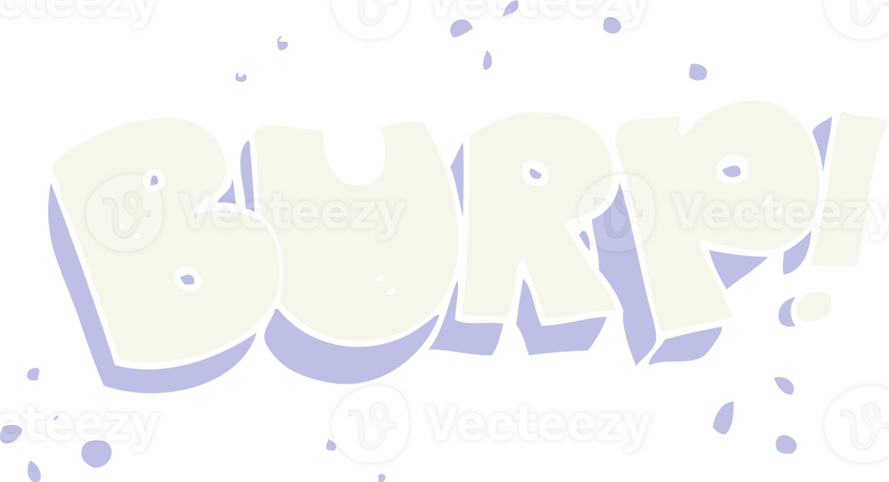 flat color illustration of burp text png