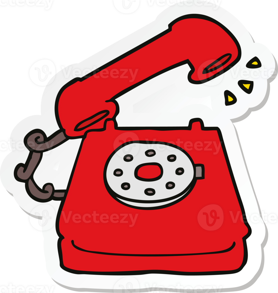 sticker of a cartoon old telephone png
