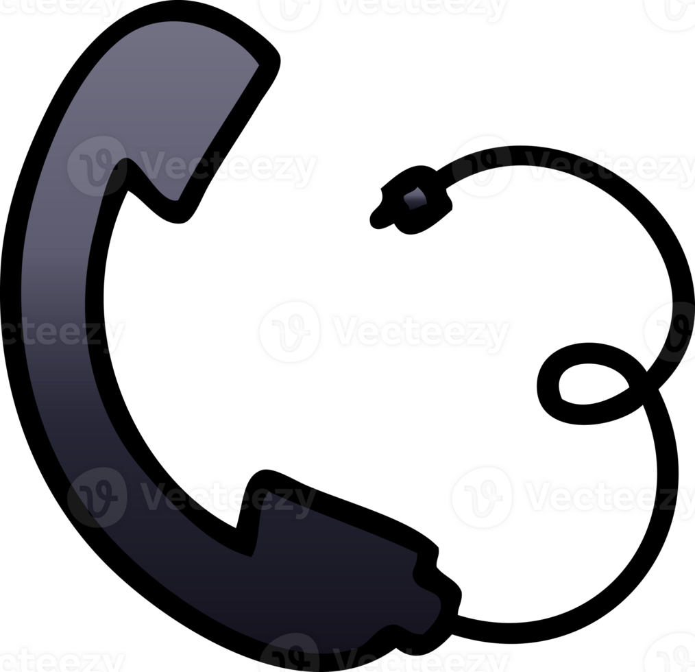 gradient shaded cartoon telephone handset png
