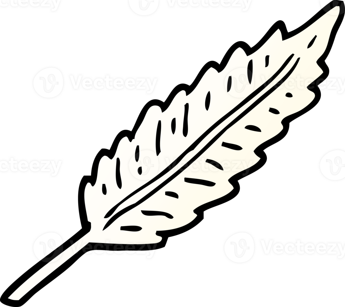 png gradient illustration cartoon of a white feather