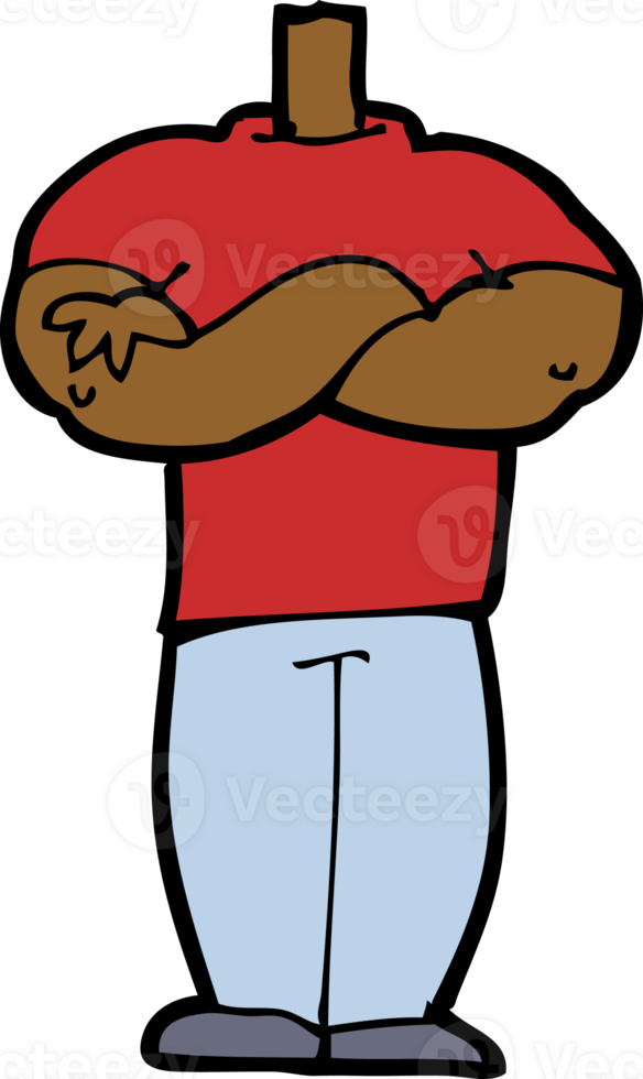 cartoon body with folded arms  mix and match cartoons or add own photos png