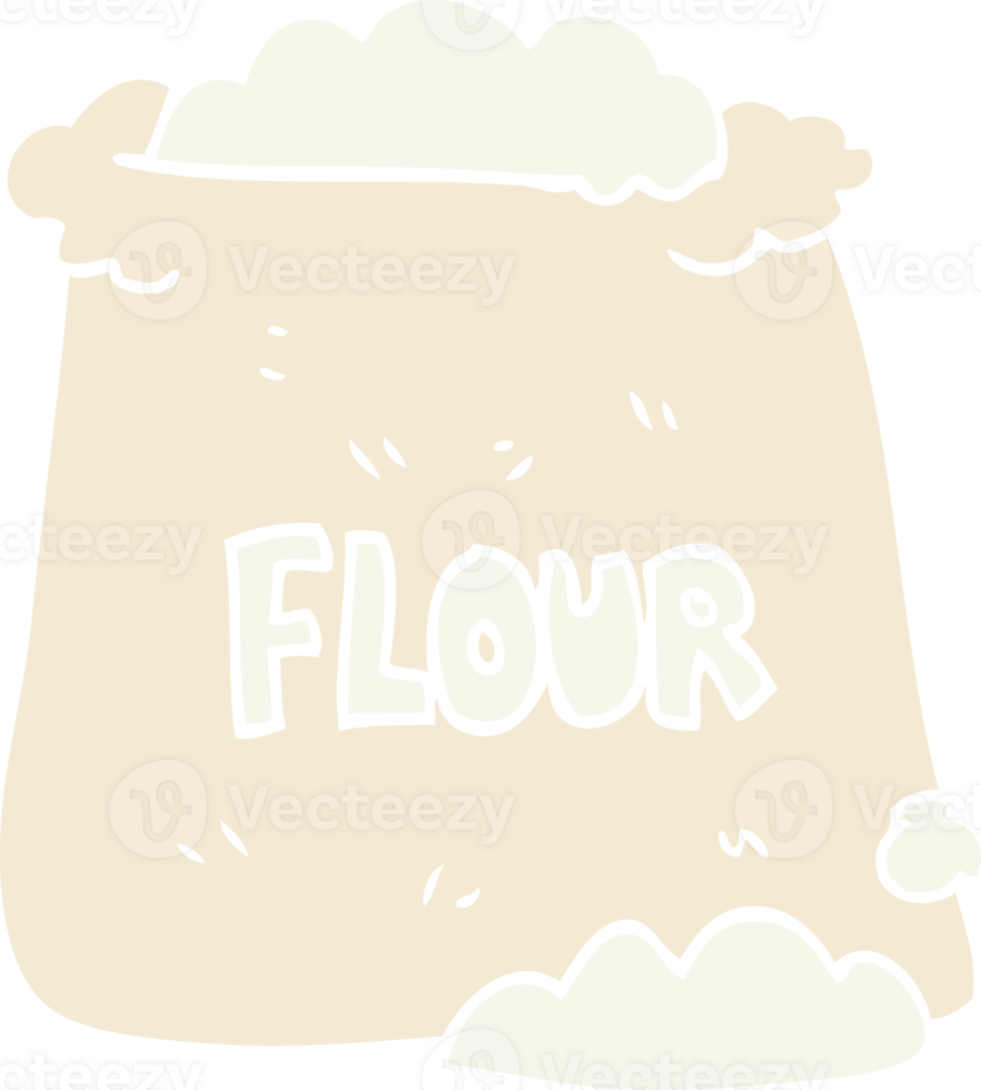 flat color illustration of a cartoon bag of flour png