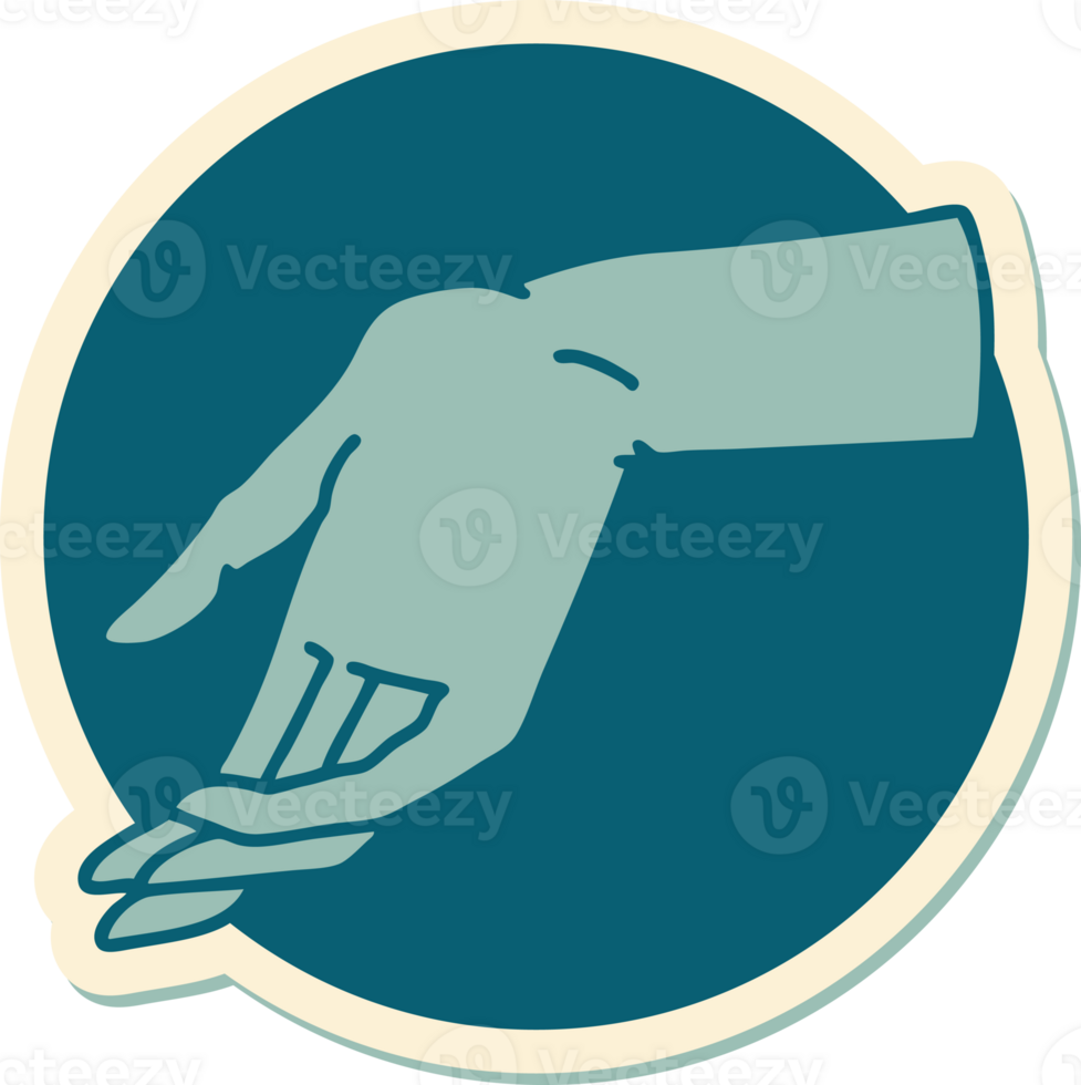tattoo style sticker of a hand png