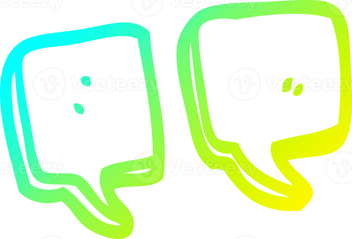 cold gradient line drawing cartoon quotation marks png