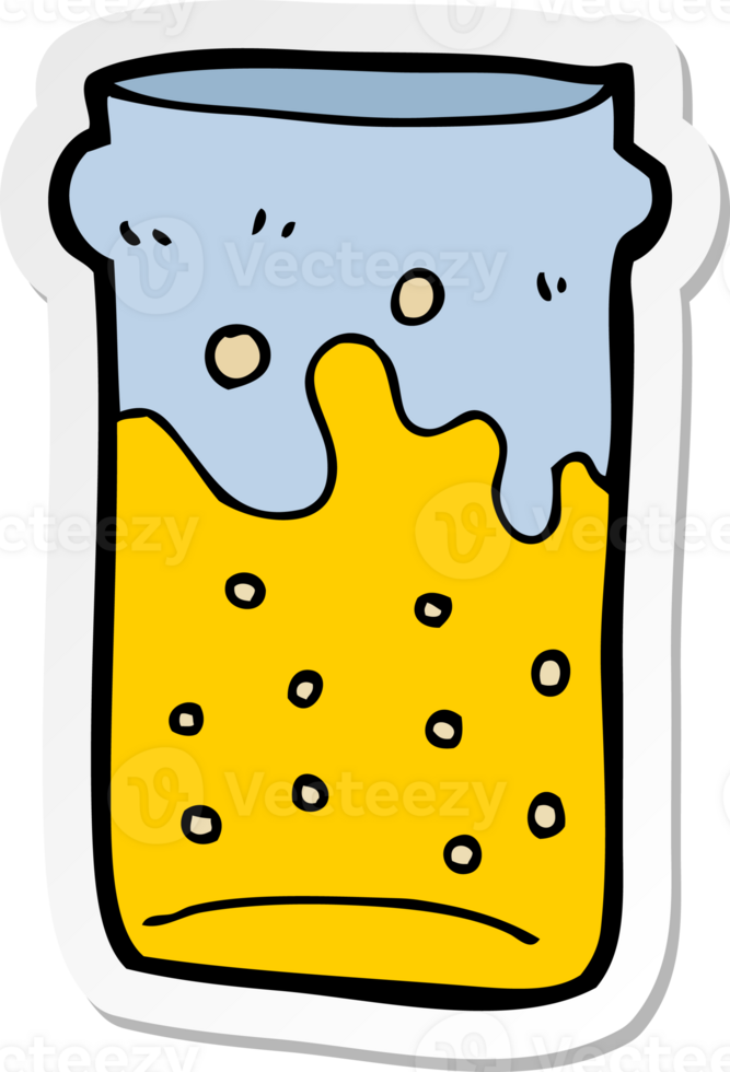 sticker of a cartoon pint of beer png