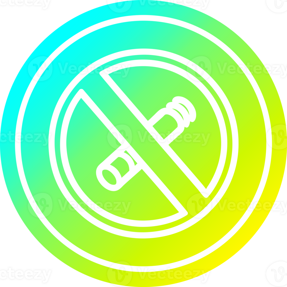 no smoking circular in cold gradient spectrum png