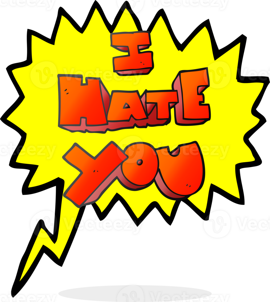 I hate you speech bubble cartoon symbol png