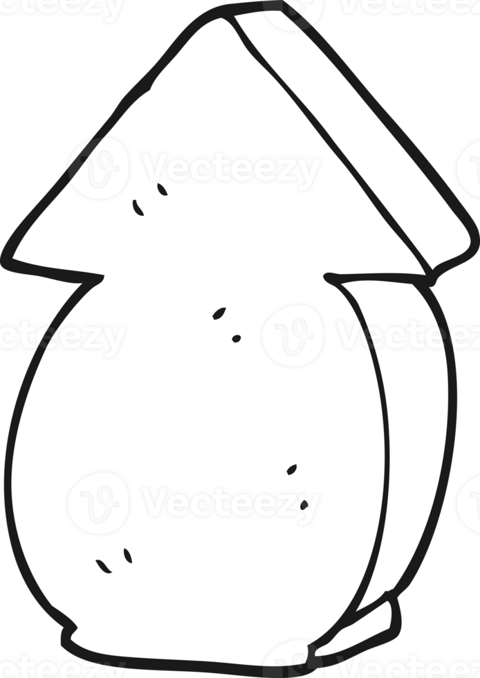 black and white cartoon fat arrow pointing png