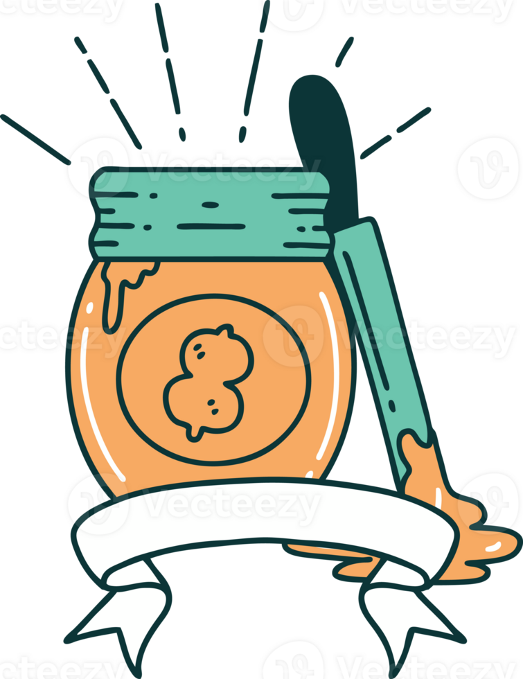 banner with tattoo style peanut butter png
