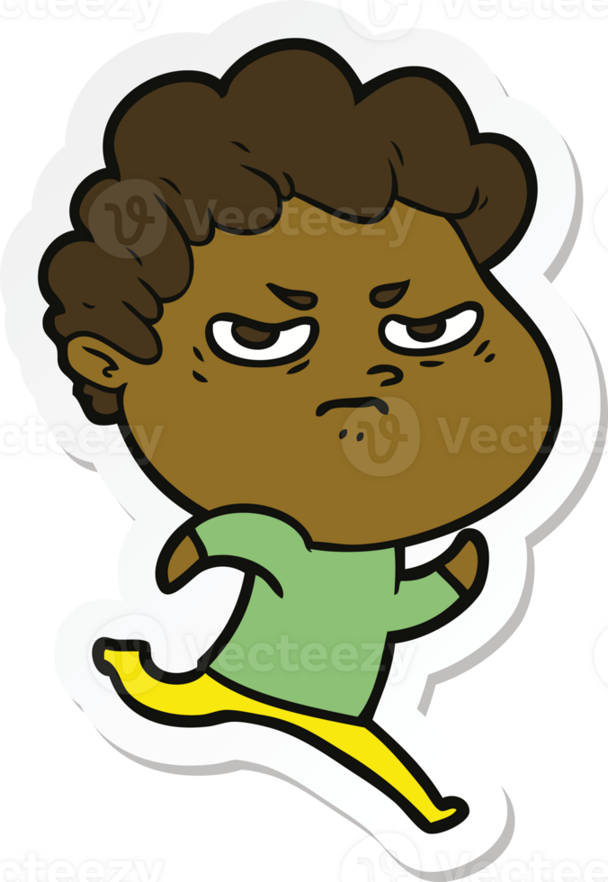 autocollant d'un homme en colère de dessin animé png