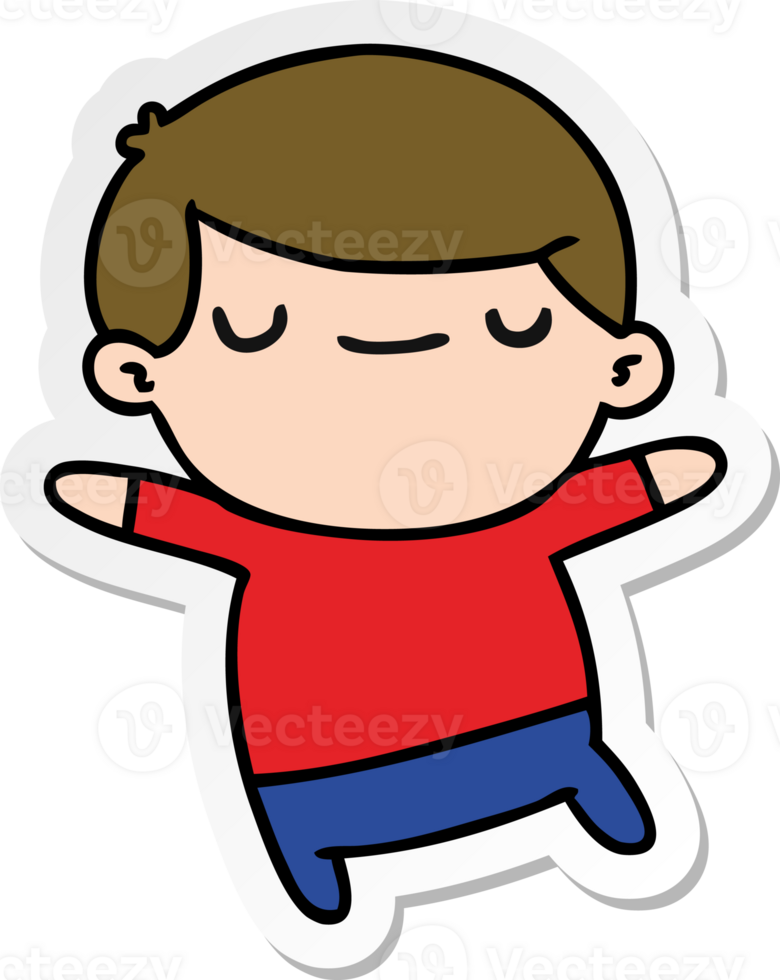 sticker cartoon of a kawaii cute boy png