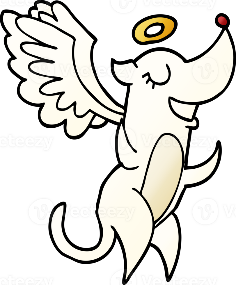 cartoon doodle angel dog png