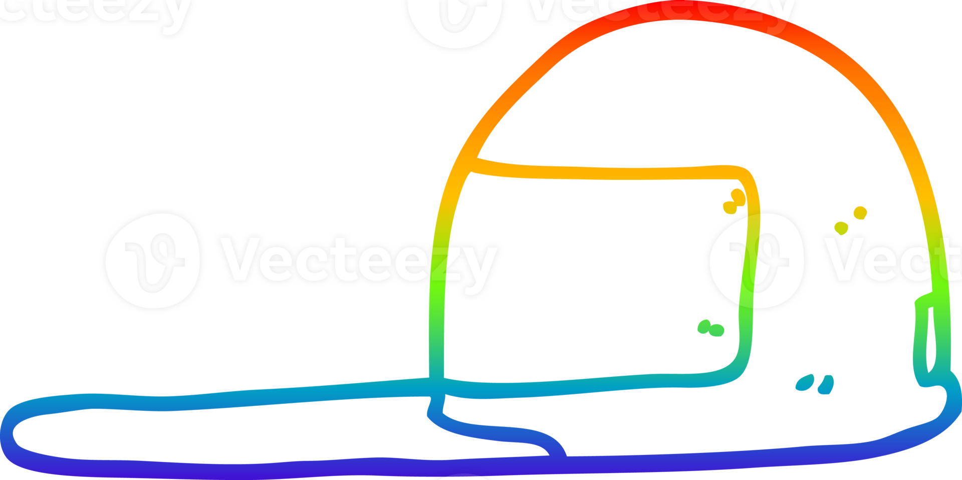 rainbow gradient line drawing cartoon cap png