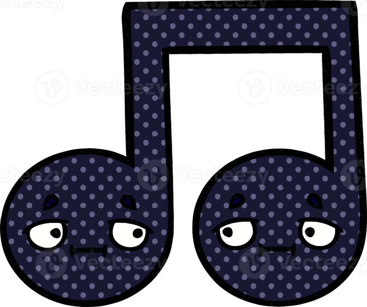 comic book style cartoon musical note png
