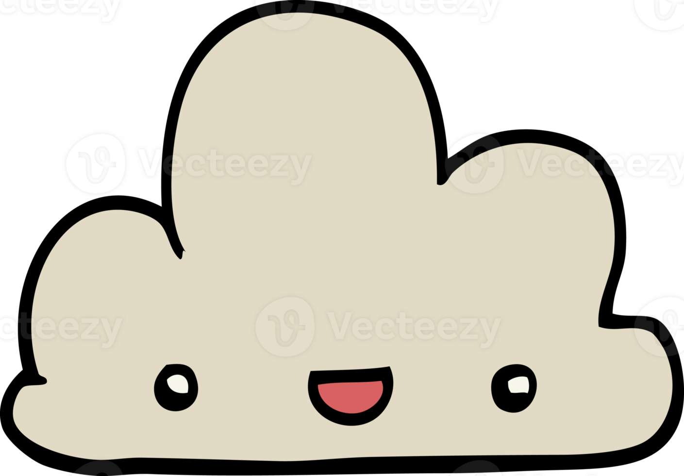 cartoon tiny happy cloud png